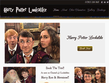 Tablet Screenshot of harrypotterlookalike.com